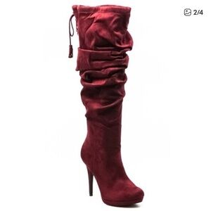 Thalia Sodi Burgundy Heeled Boots